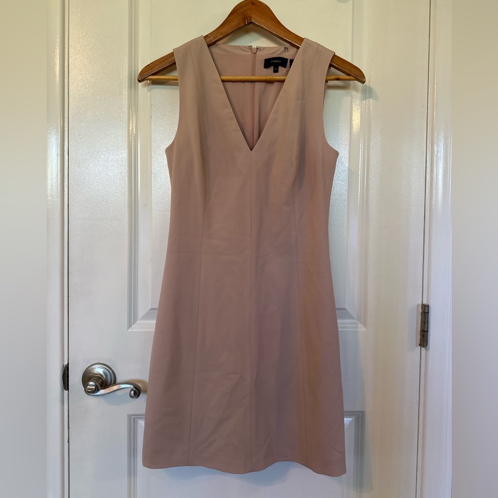 Theory V Neck Shift Dress light pink 00